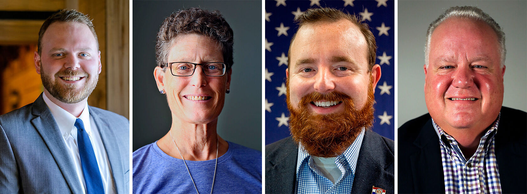 From left, Boone County Commission candidates Tristan Asbury, Janet Thompson, incumbent, Justin Aldred and Fred Parry.